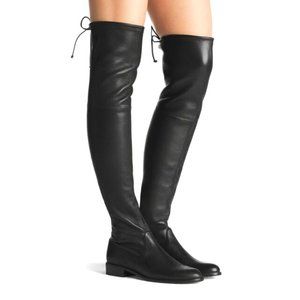 Stuart Weitzman Lowland Over-The-Knee Black Leather Boots